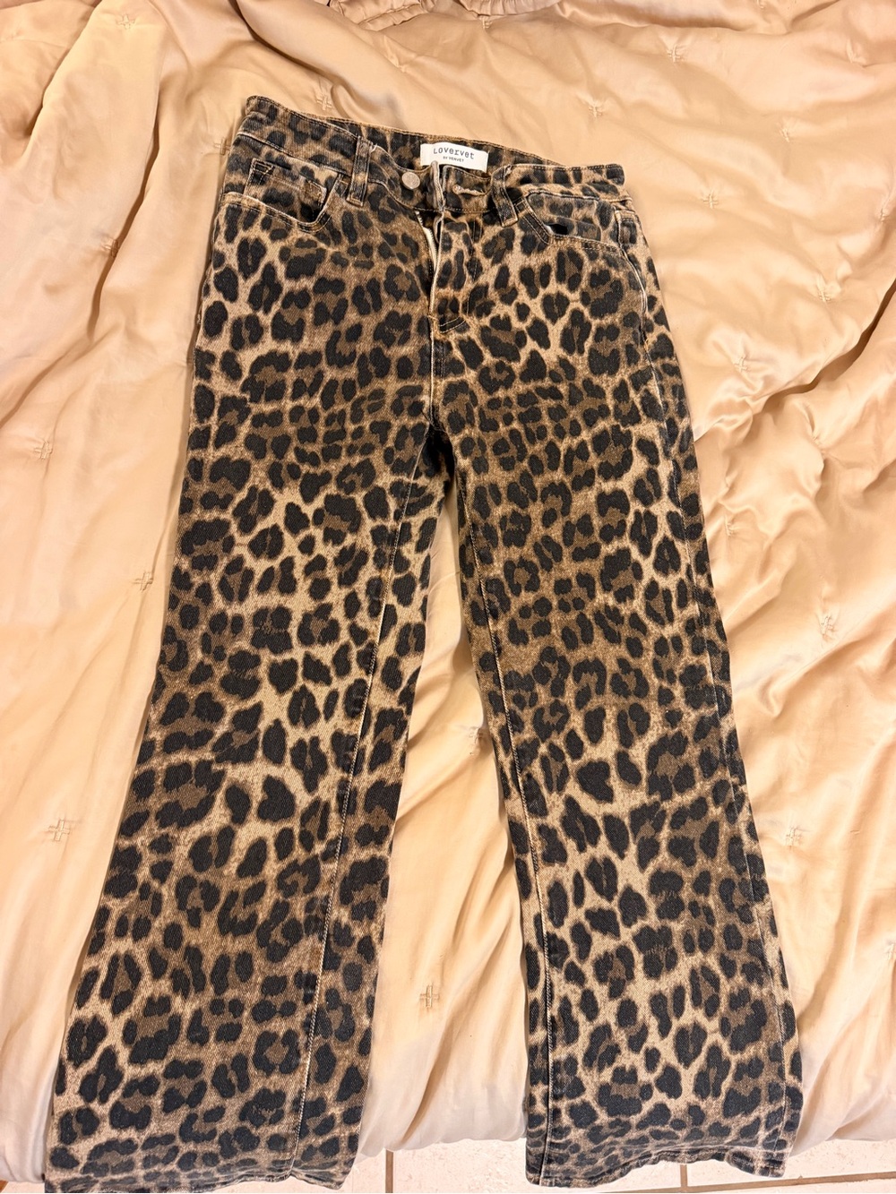 Leopard Print Straight Leg Jeans - Brown/Black by Lovers + Friends - Picture 2 of 5